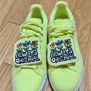 Adidas Bright Yellow Floral Sneakers